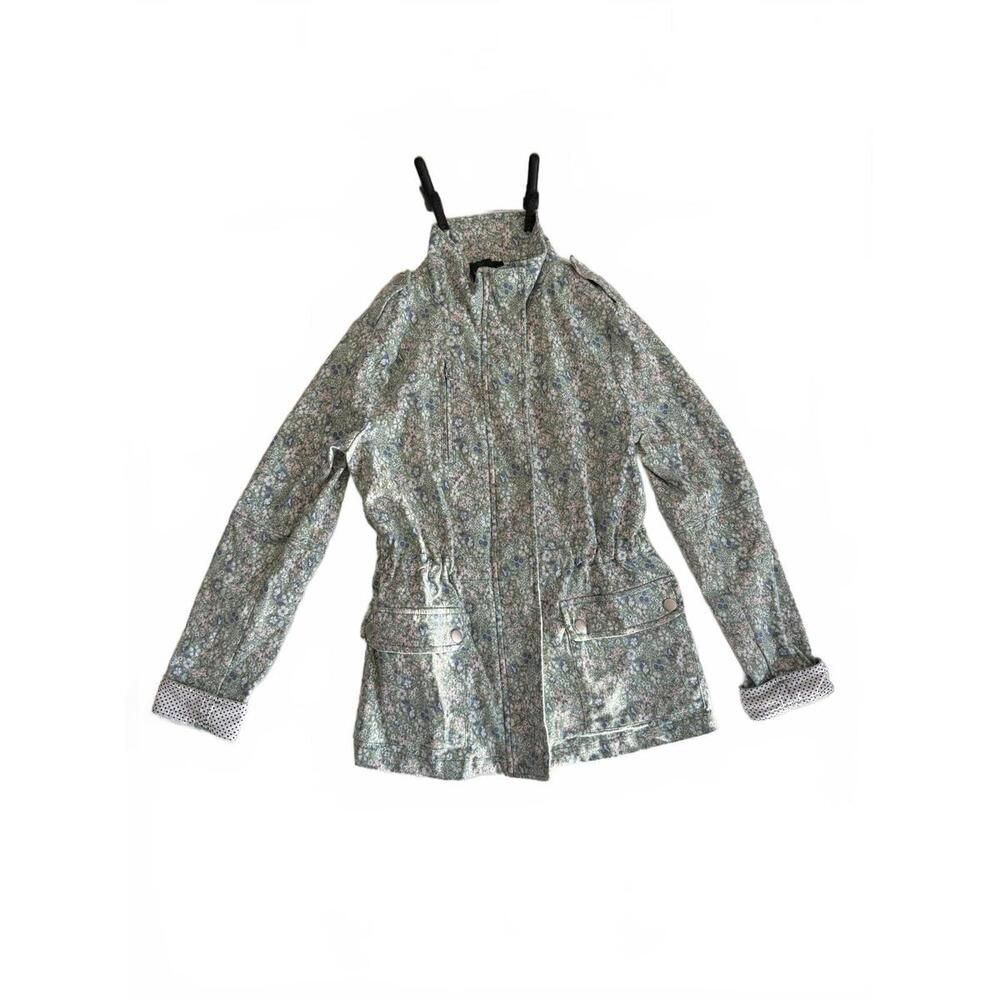 Eden Society Floral Utility Jacket XS Green Floral Lightweight Spring Jacket